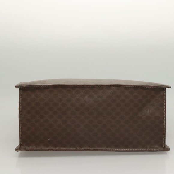 CELINE Macadam Canvas Hand Bag PVC Leather Brown Gold Auth hk2512 - Picture 6 of 16